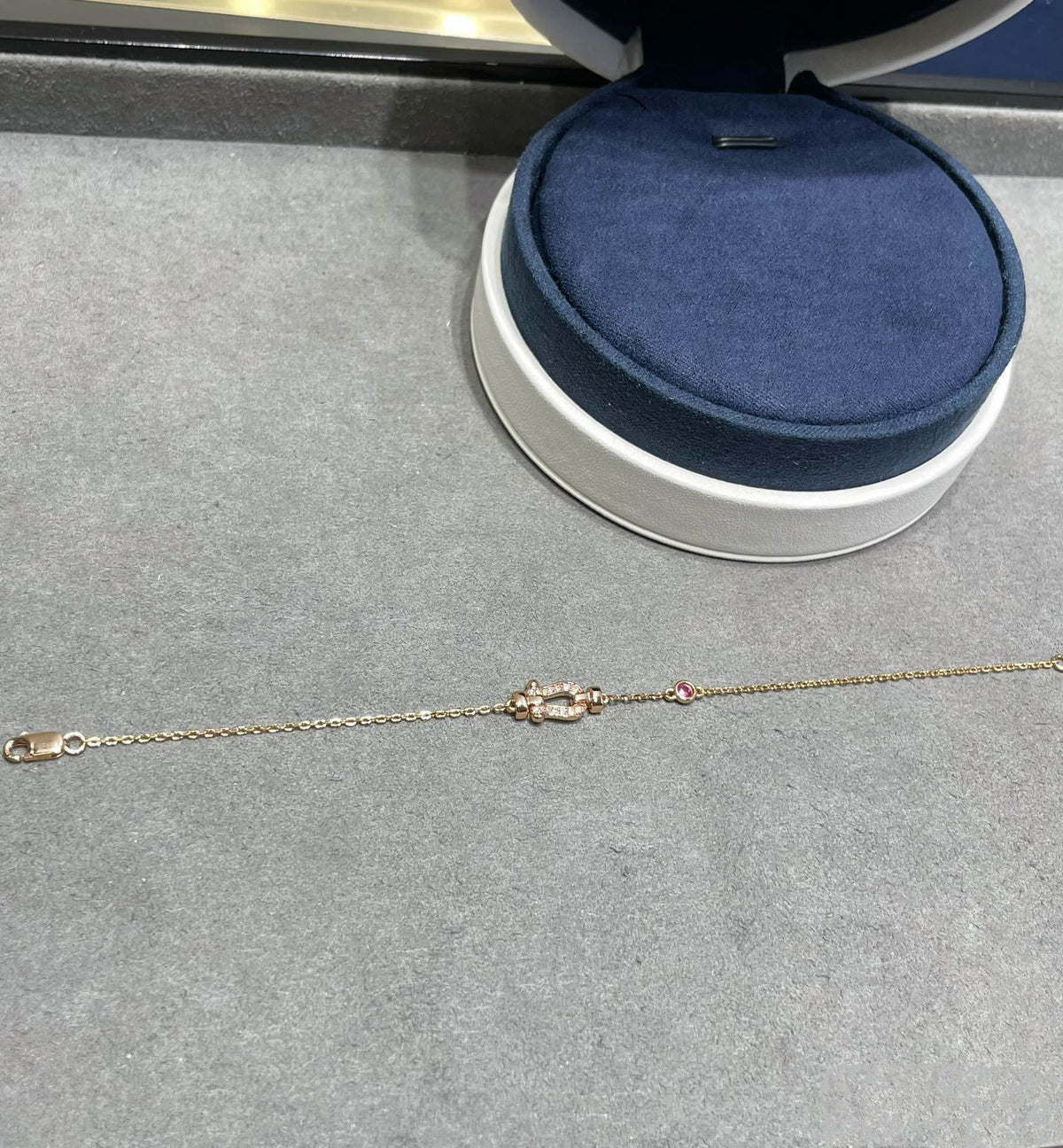 [Zalyn Jewelry ]FORCE 10 DIAMOND CHAIN LINK PINK GOLD BRACELET