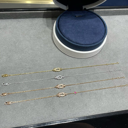 [Zalyn Jewelry ]FORCE 10 DIAMOND CHAIN LINK PINK GOLD BRACELET