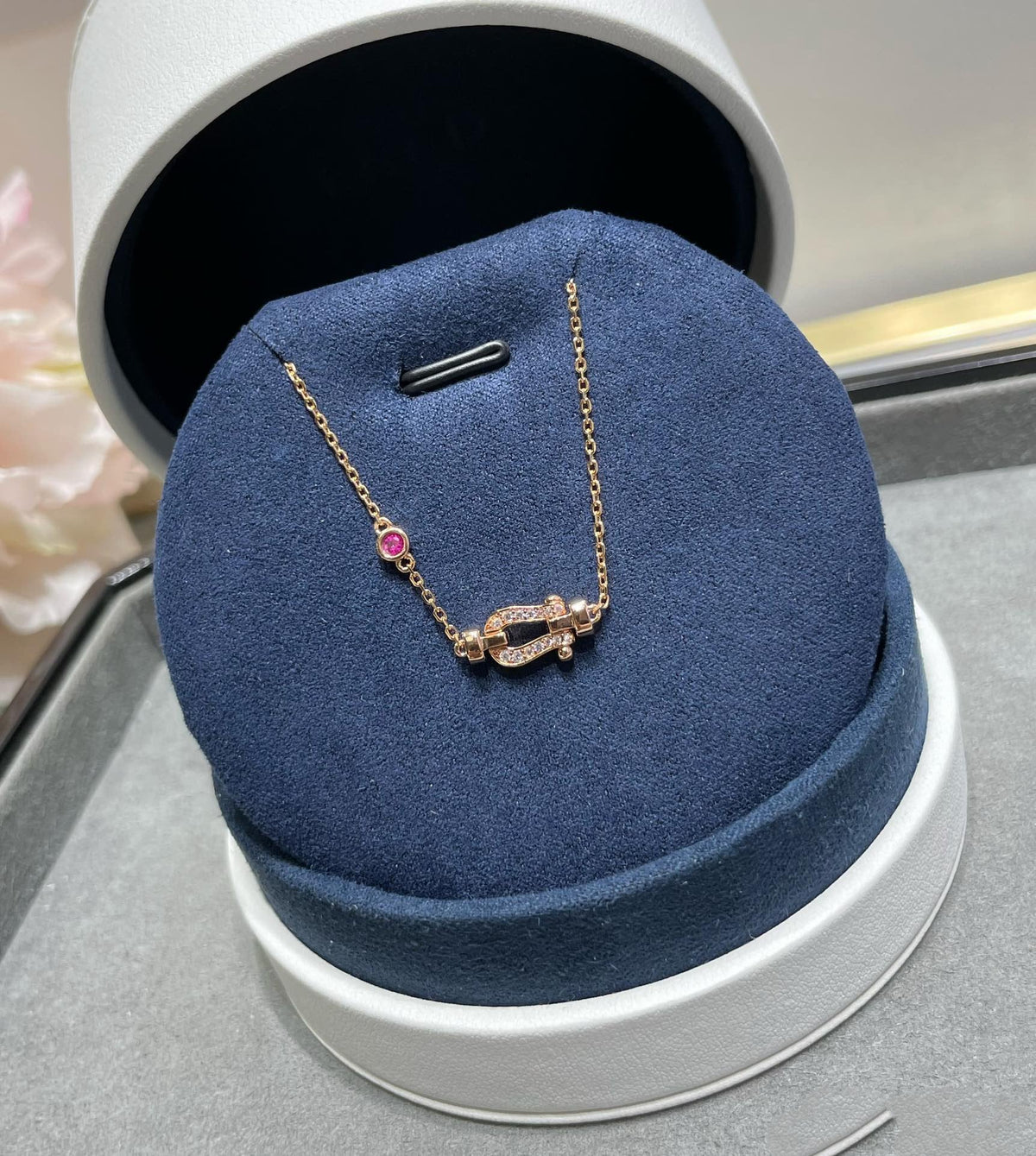 [Zalyn Jewelry ]FORCE 10 DIAMOND CHAIN LINK PINK GOLD BRACELET