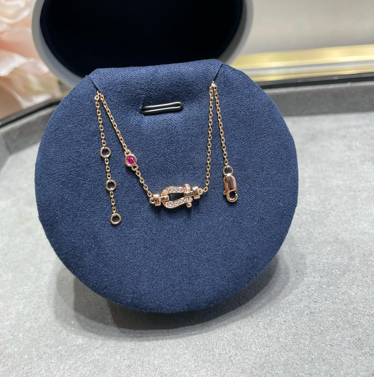 [Zalyn Jewelry ]FORCE 10 DIAMOND CHAIN LINK PINK GOLD BRACELET