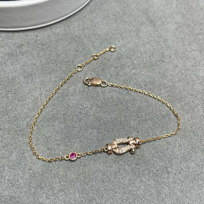 [Zalyn Jewelry ]FORCE 10 DIAMOND CHAIN LINK PINK GOLD BRACELET