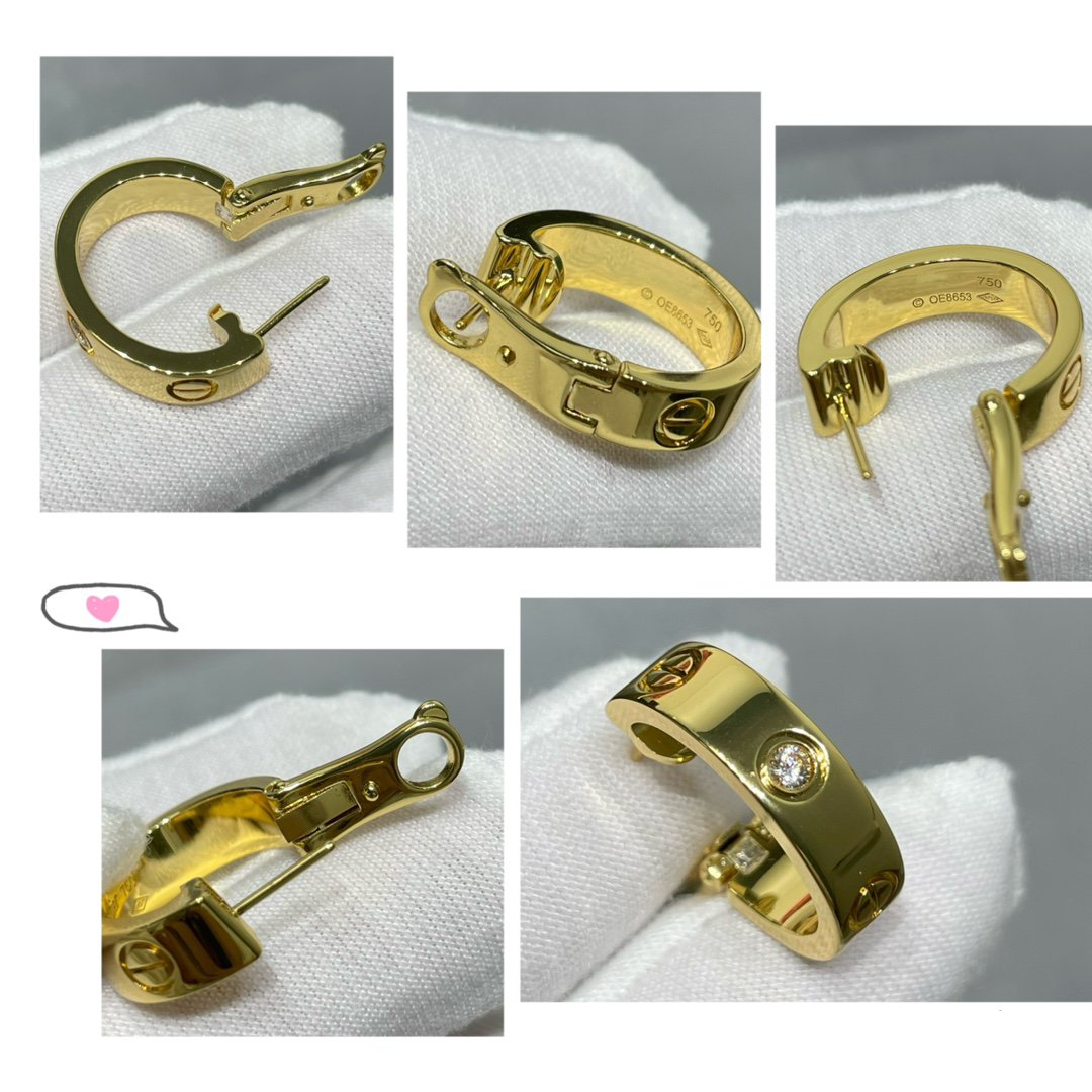 [Zalyn Jewelry ]LOVE 5.5MM 1 DIAMOND EARRINGS