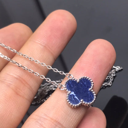 [Zalyn Jewelry ]CLOVER PIETERSITE SILVER LONG NECKLACE
