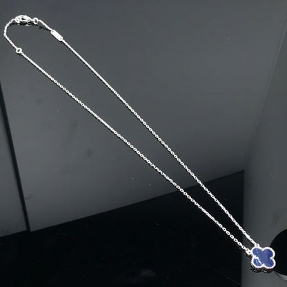 [Zalyn Jewelry ]CLOVER PIETERSITE SILVER LONG NECKLACE