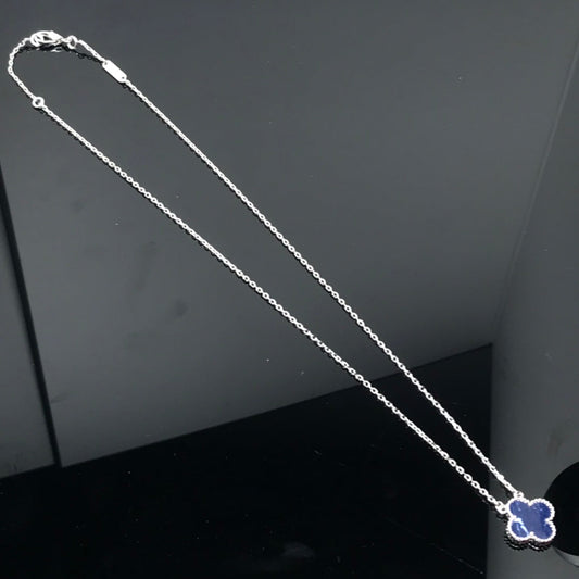 [Zalyn Jewelry ]CLOVER PIETERSITE SILVER LONG NECKLACE