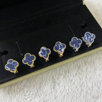 [Zalyn Jewelry ]CLOVER PIETERSITE MEDIUM STUD EARRINGS