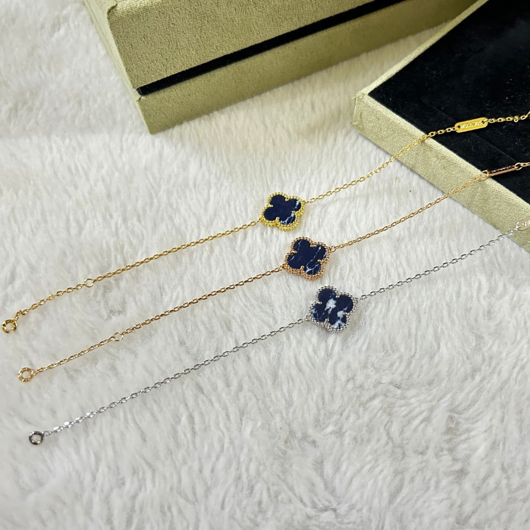 [Zalyn Jewelry ]CLOVER 1 MOTIF PIETERSITE BRACELET