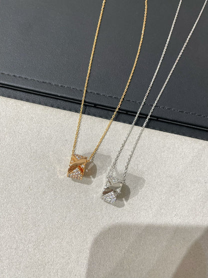 [Zalyn]LIENS EVIDENCE DIAMOND PAVED NECKLACE