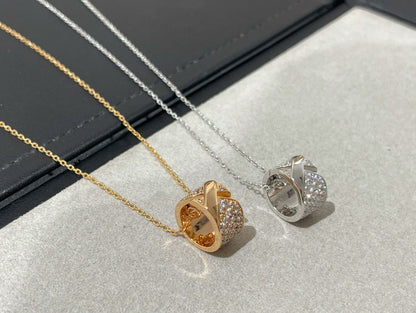 [Zalyn]LIENS EVIDENCE DIAMOND PAVED NECKLACE