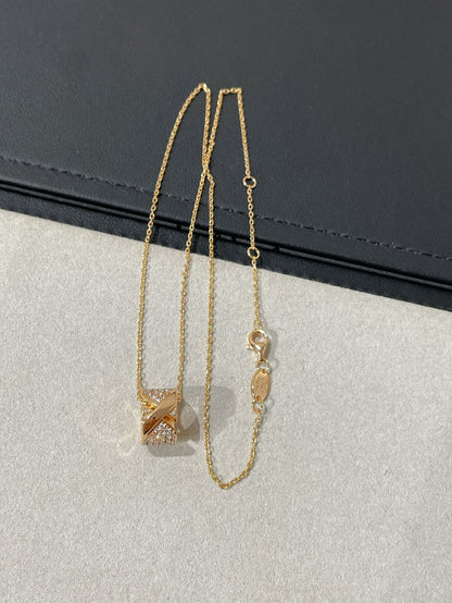 [Zalyn]LIENS EVIDENCE DIAMOND PAVED NECKLACE