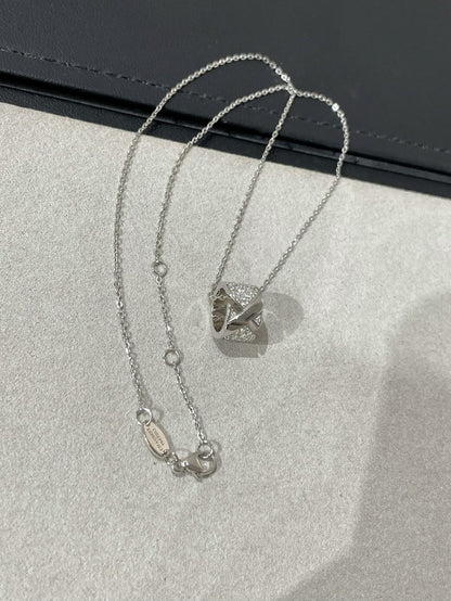 [Zalyn]LIENS EVIDENCE DIAMOND PAVED NECKLACE