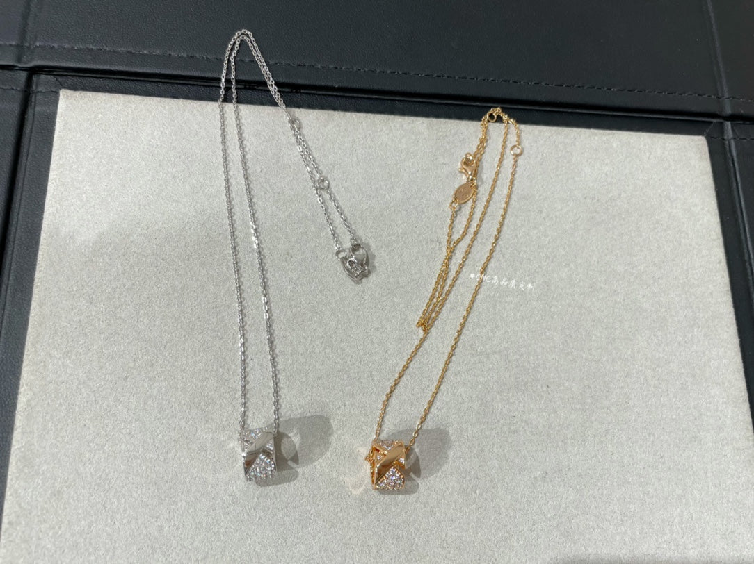 [Zalyn]LIENS EVIDENCE DIAMOND PAVED NECKLACE