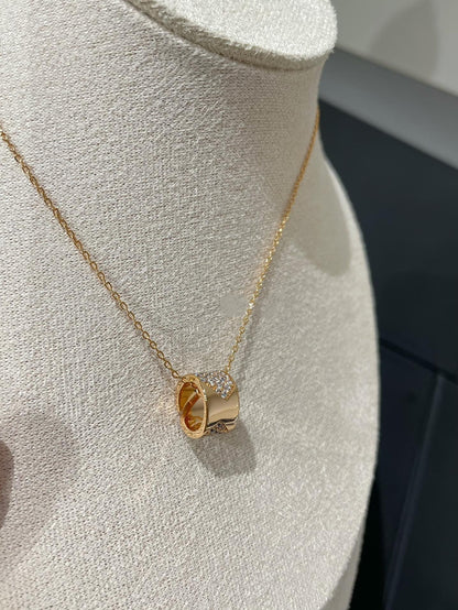 [Zalyn]LIENS EVIDENCE DIAMOND PAVED NECKLACE