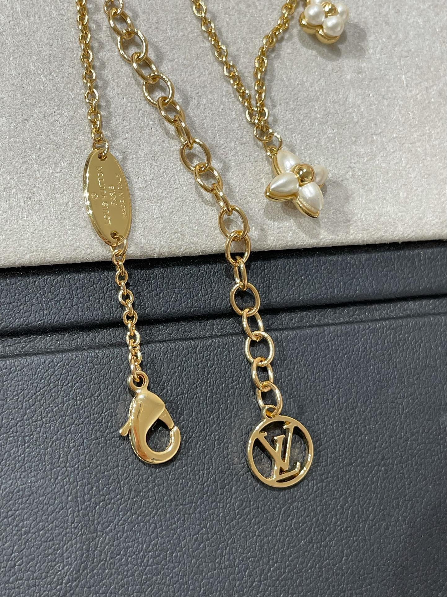 [Zalyn]FLOWERGRAM GOLD MOP DOUBLE ROW NECKLACE
