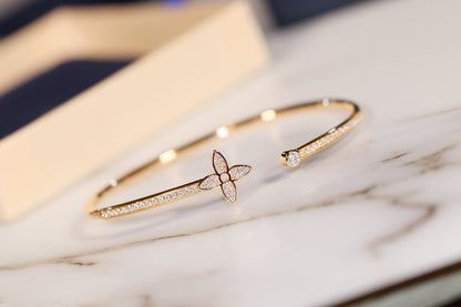 [Zalyn]IDYLLE GOLD OPEN BRACELET DIAMOND PAVED
