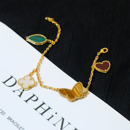 [Zalyn Jewelry ]LUCKY SPRING 5 MOTIF GOLD BRACELET
