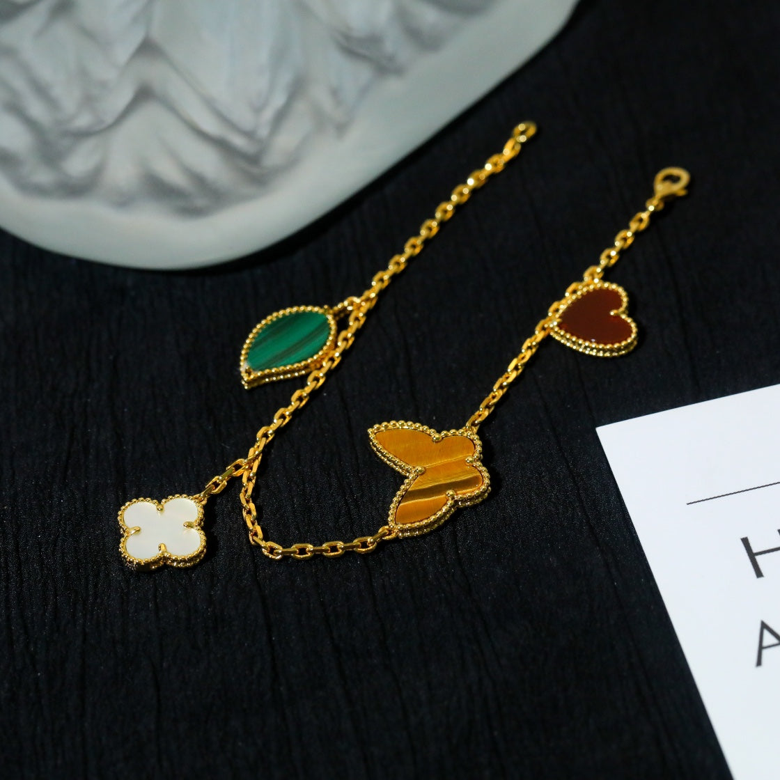 [Zalyn Jewelry ]LUCKY SPRING 5 MOTIF GOLD BRACELET