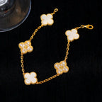 [Zalyn Jewelry ]CLOVER WHITE PEARL MOP 5 MOTIF BRACELET COLLECTION