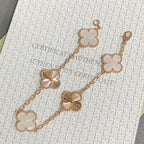 [Zalyn Jewelry ]CLOVER WHITE PEARL MOP 5 MOTIF BRACELET COLLECTION