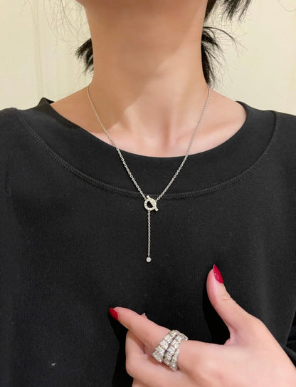 [Zalyn]FINESSE SILVER DIAMOND NECKLACE
