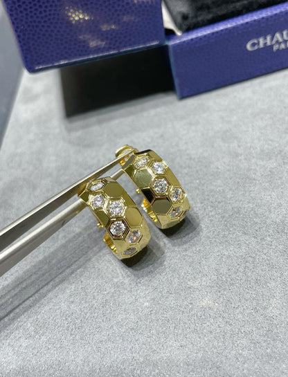 [Zalyn]BEE LOVE DIAMOND HOOP EARRINGS