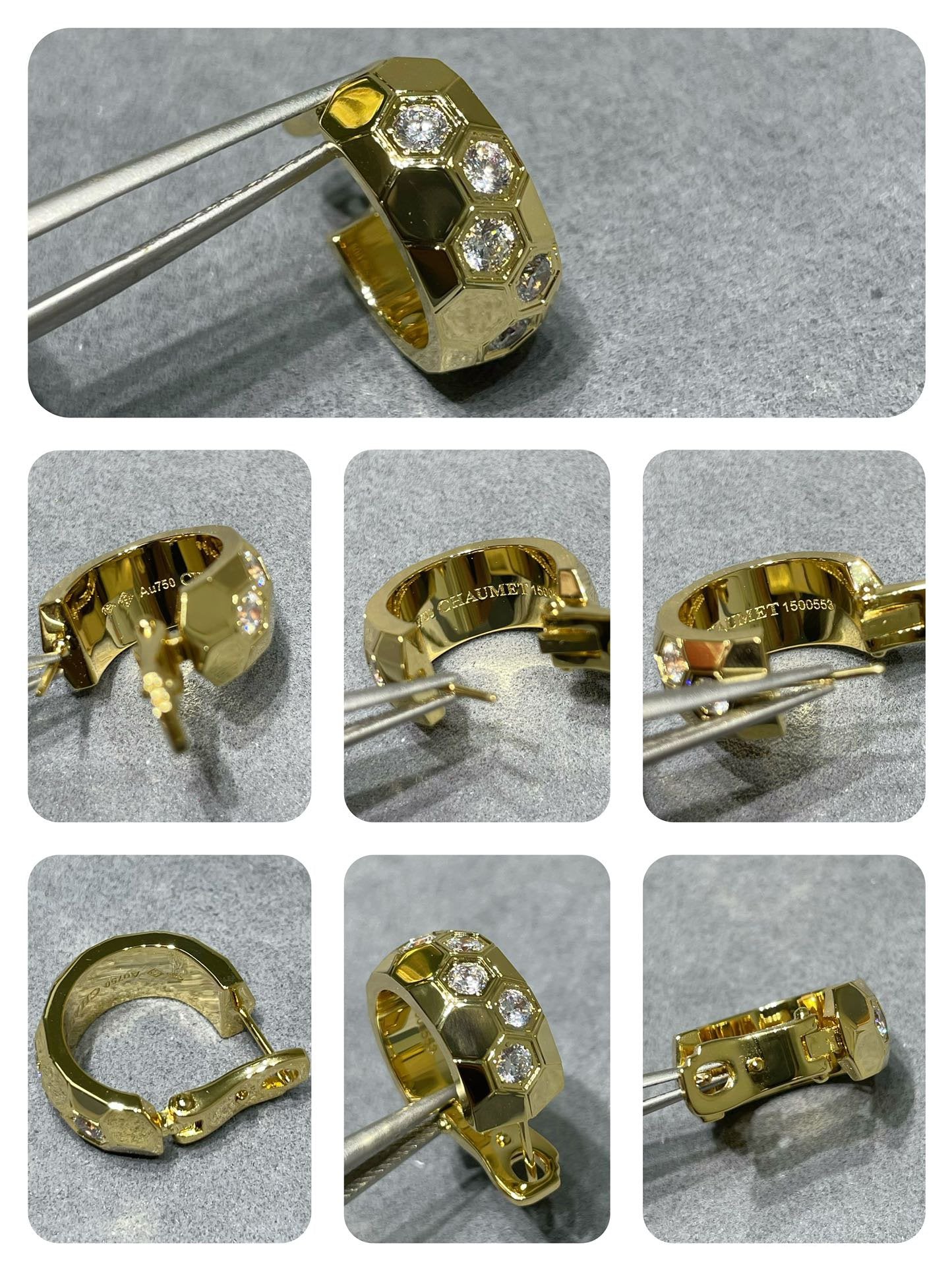 [Zalyn]BEE LOVE DIAMOND HOOP EARRINGS