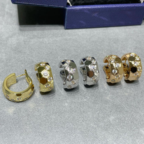 [Zalyn]BEE LOVE DIAMOND HOOP EARRINGS