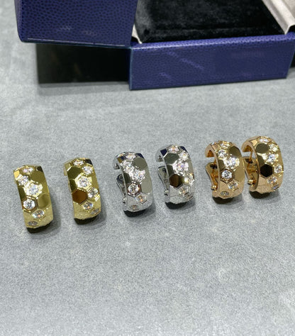 [Zalyn]BEE LOVE DIAMOND HOOP EARRINGS