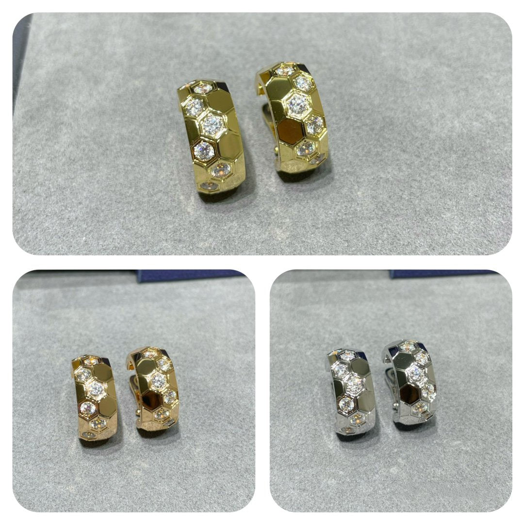 [Zalyn]BEE LOVE DIAMOND HOOP EARRINGS