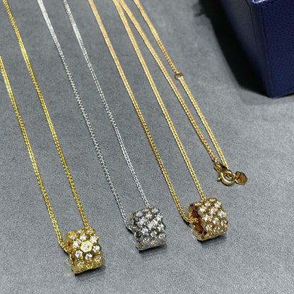 [Zalyn]BEE LOVE DIAMOND PAVED 3 ROW NECKLACE