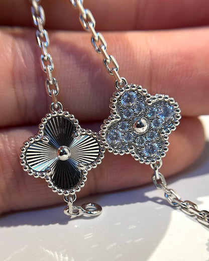 [Zalyn]LUCKY CLOVER 5-MOTIF BRACELET - LASER COLLECTION