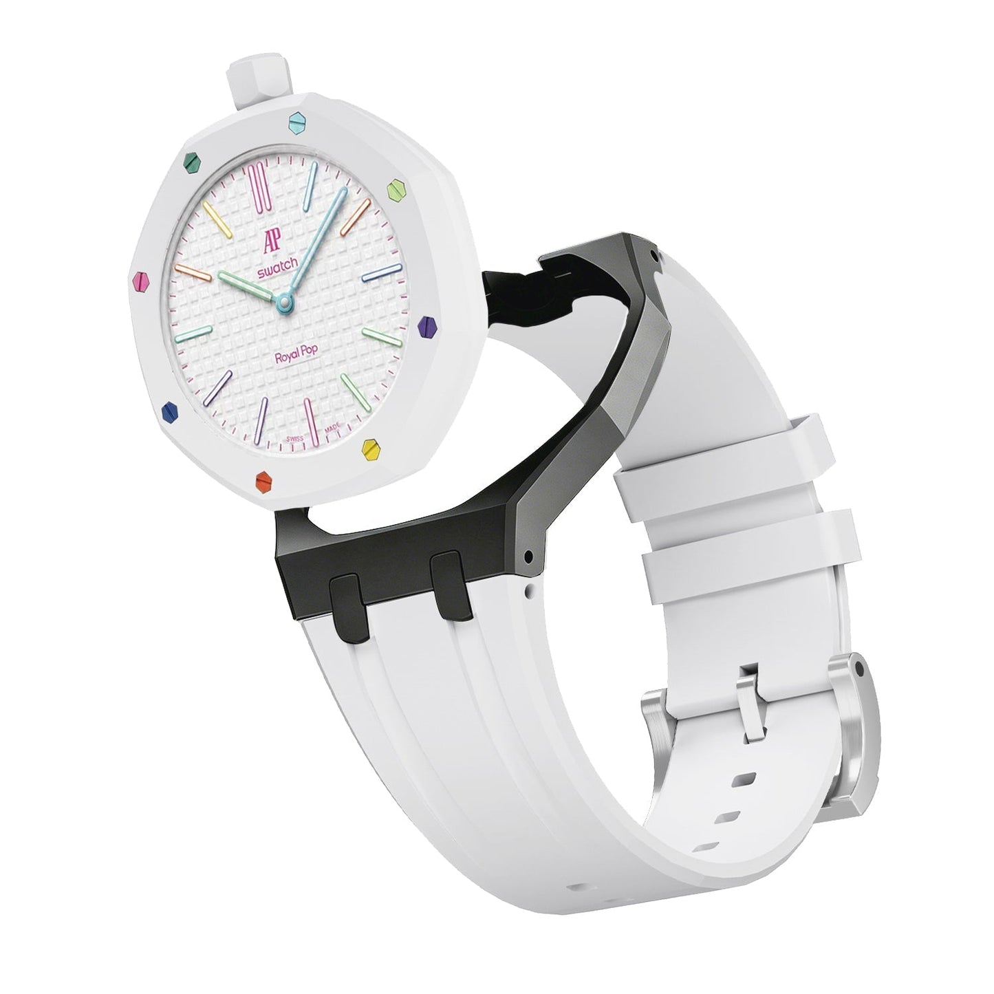 [Zalyn]Royal Oak Pop Exclusive Bioceramic Case & Silicone Strap Mix Color