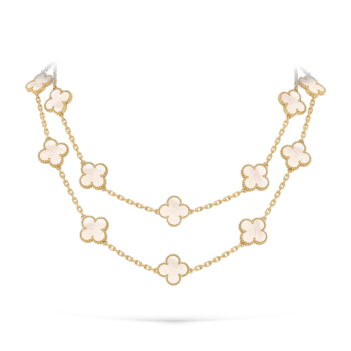 [Zalyn]CLASSIC 20-MOTIF LUCKY CLOVER LONG NECKLACE GOLD COLLECTION