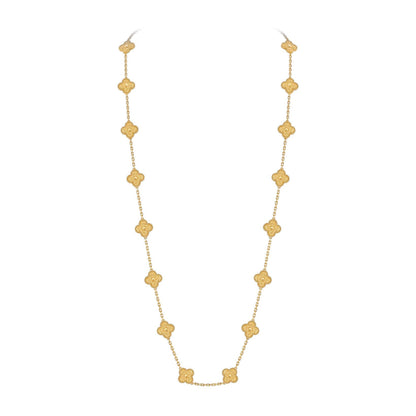 [Zalyn]CLASSIC 20-MOTIF LUCKY CLOVER LONG NECKLACE GOLD COLLECTION
