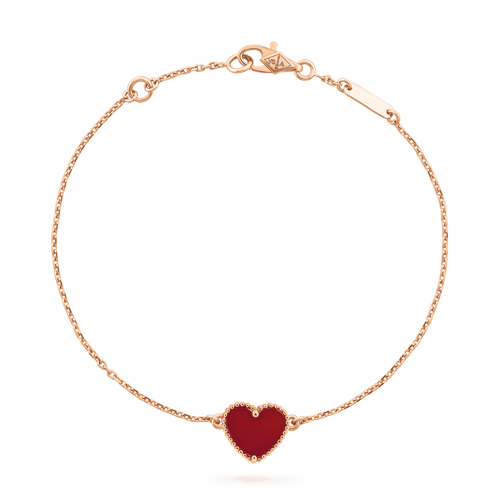 [Zalyn Jewelry ]HEART CARNELIAN PINK GOLD BRACELET