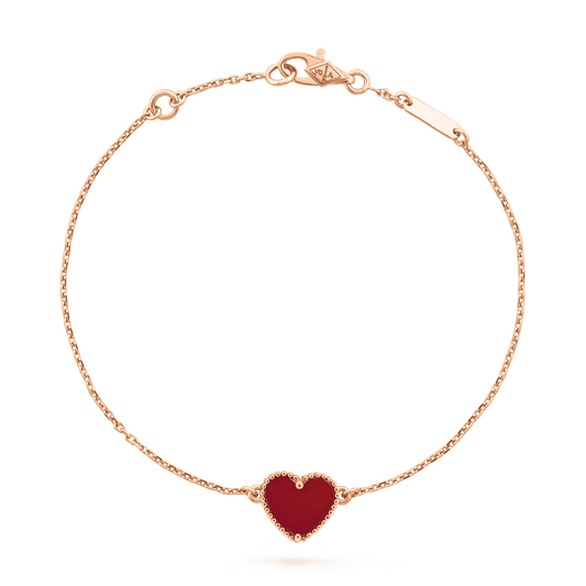 [Zalyn Jewelry ]HEART CARNELIAN PINK GOLD BRACELET