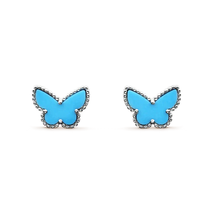 [Zalyn Jewelry ]BUTTERFLY TURQUOISE EARRINGS SILVER