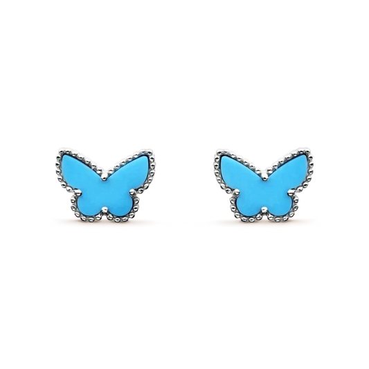 [Zalyn Jewelry ]BUTTERFLY TURQUOISE EARRINGS SILVER