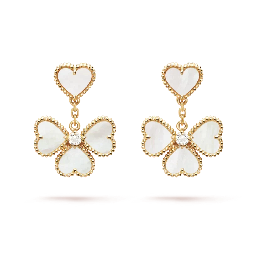 [Zalyn Jewelry ]CLOVER SWEET WHITE MOP EARRINGS