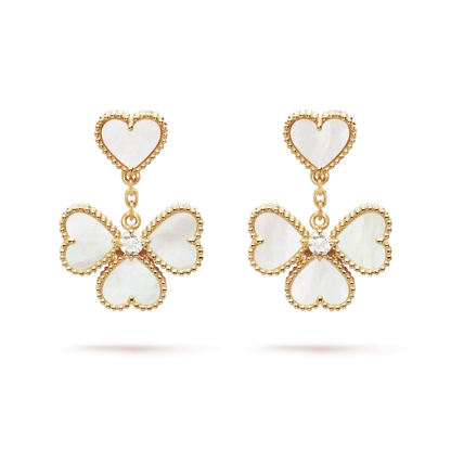 [Zalyn Jewelry ]CLOVER SWEET WHITE MOP EARRINGS