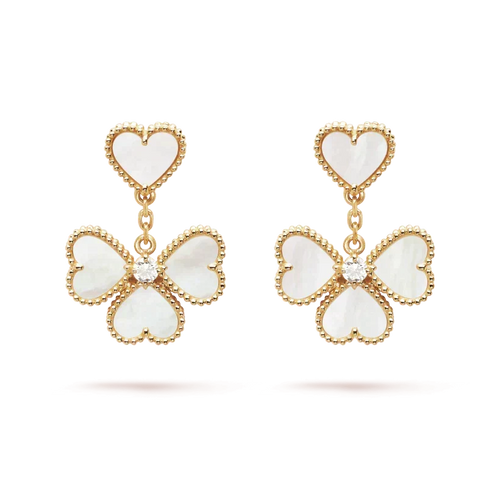 [Zalyn Jewelry ]CLOVER SWEET WHITE MOP EARRINGS