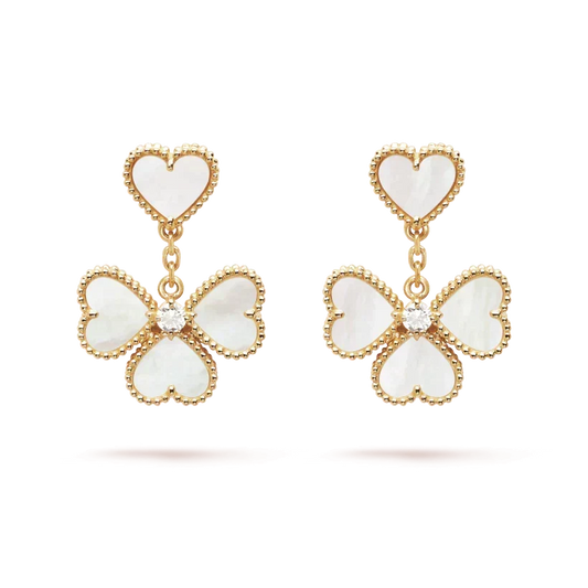 [Zalyn Jewelry ]CLOVER SWEET WHITE MOP EARRINGS