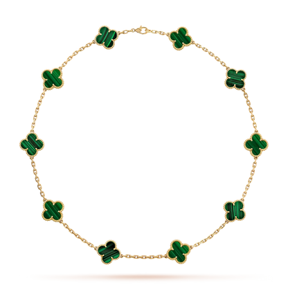 [Zalyn]CLASSIC LUCKY 10-MOTIF CLOVER NECKLACE GOLD COLLECTION