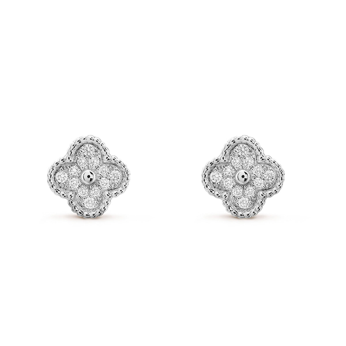 [Zalyn Jewelry ]CLOVER MINI DIAMOND STUD EARRINGS