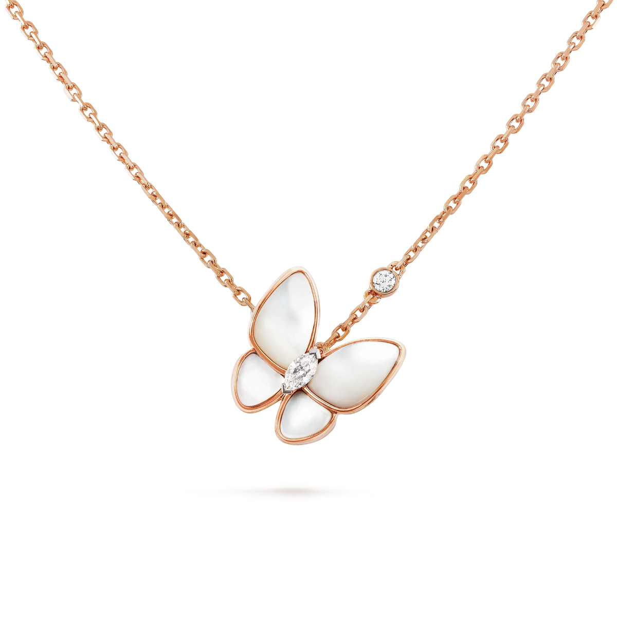 [Zalyn Jewelry ]BUTTERFLY MOP DIAMOND NECKLACE