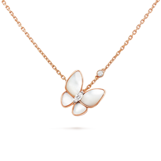 [Zalyn Jewelry ]BUTTERFLY MOP DIAMOND NECKLACE