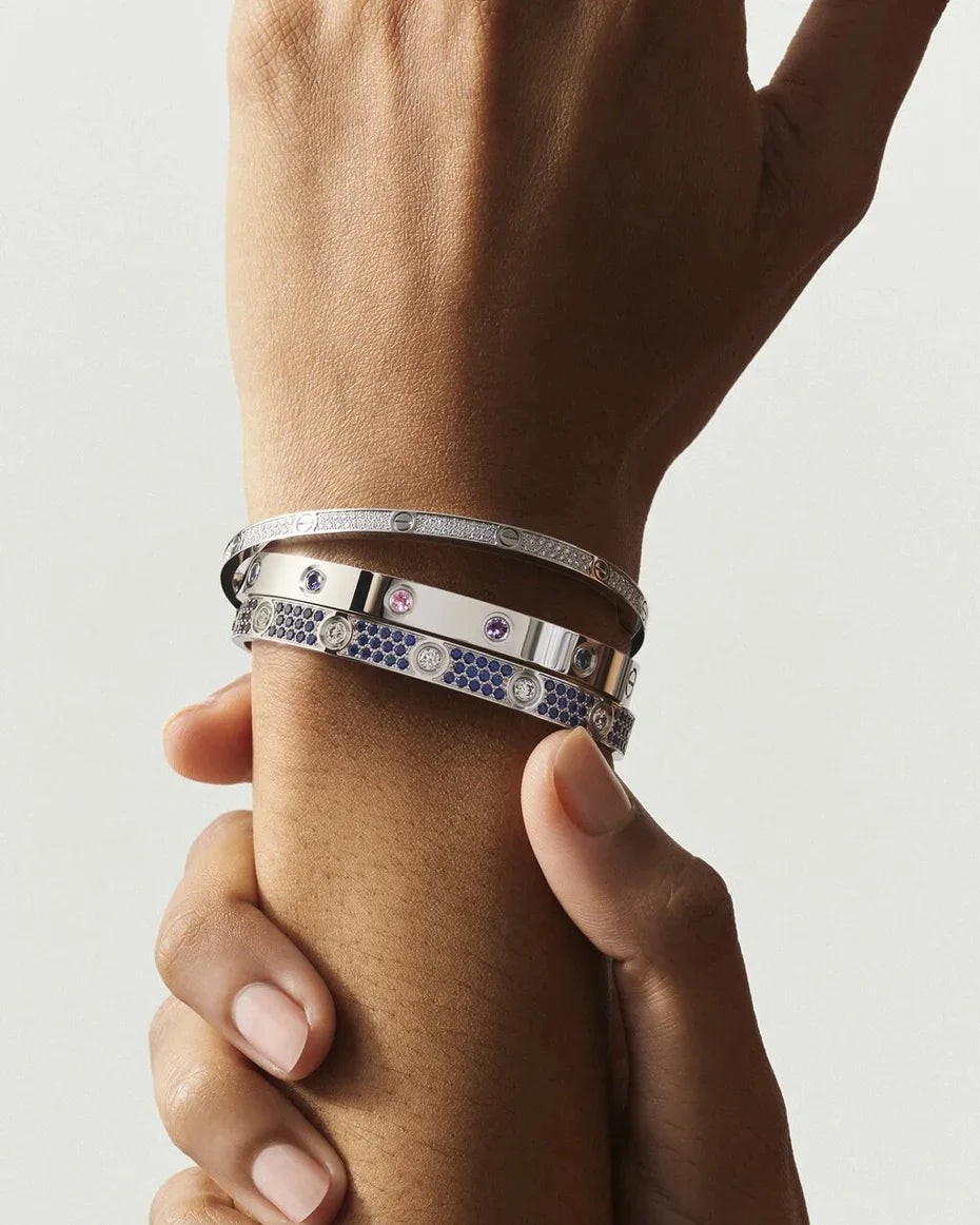 [Zalyn]CLASSIC 6.1MM LOVE BRACELET 10-DIAMOND FULL PAVÉ