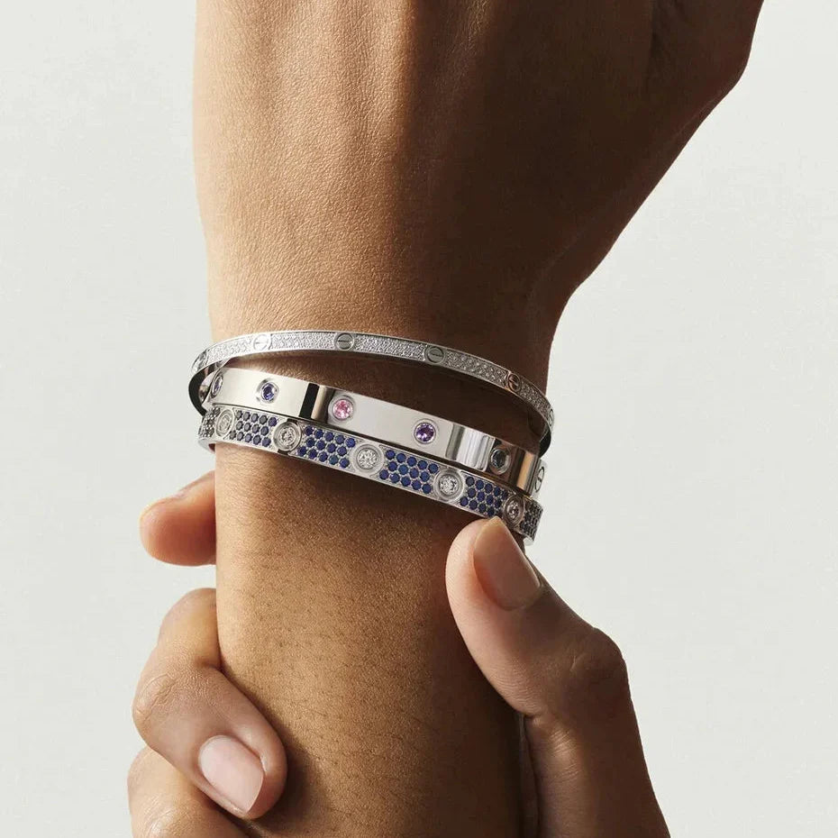 [Zalyn]CLASSIC 6.1MM LOVE BRACELET 10-DIAMOND MULTICOLOR