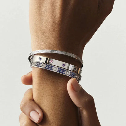 [Zalyn]CLASSIC 6.1MM LOVE BRACELET 10-DIAMOND MULTICOLOR