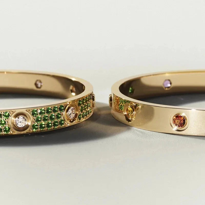 [Zalyn]CLASSIC 6.1MM LOVE BRACELET 10-DIAMOND MULTICOLOR